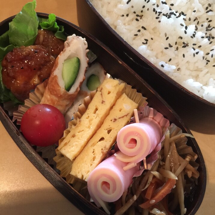 今日のパパのお弁当！照り焼きハンバーグ弁当